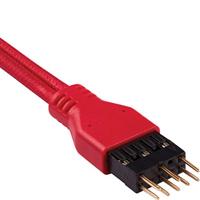 Corsair Premium verlengkabel voor voorpaneel, met ommanteling, rood - thumbnail
