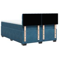 Boxspring met matras fluweel blauw 160x200 cm - thumbnail