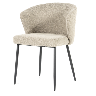 Eleonora Eetkamerstoel 'Santos' Bouclé, kleur Taupe Copenhagen
