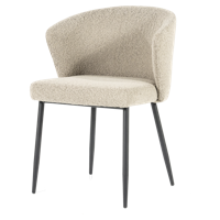 Eleonora Eetkamerstoel 'Santos' Bouclé, kleur Taupe Copenhagen - thumbnail