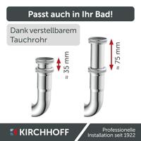 Kirchhoff Buisvormige sifon, chroom, 1 1/4" x 32 mm - 98801110 - thumbnail