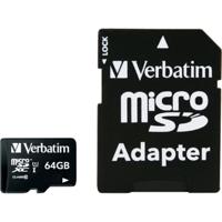 Verbatim MICRO SDXC 64GB CL 10 ADAP microSDXC-kaart 64 GB Class 10 Incl. SD-adapter - thumbnail