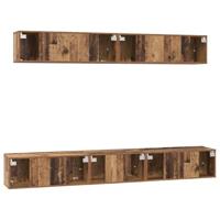 TV-kast set met plank Wandgemonteerd met opslag met de deur 5 pcs Oud hout Medium Bewerkt hout - thumbnail