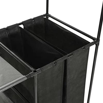 VidaXL Kledingrek 87x44x158 cm staal en ongeweven stof zwart VidaXL Kledingrek 87x44x158 cm staal en ongeweven stof zwart