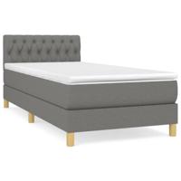 Boxspring met matras stof donkergrijs 90x190 cm - thumbnail