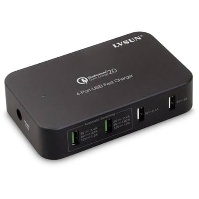 LVSUN Smart 4-Port USB-laadstation Thuis, Auto, Vrachtwagen Uitgangsstroom (max.) 10200 mA 4 x 4x USB-A Qualcomm Quick Charge 2.0