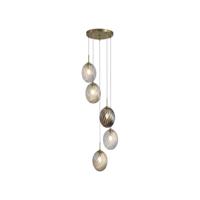 Searchlight 5-lichts hanglampWhirl rond gekleurd glas - 24142-5SB - thumbnail