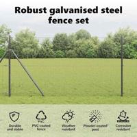 VidaXL Afrasteringspaal grijs 25 x 1,2 m (25 x 25 mm gaas) - thumbnail