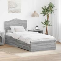 Bedframe met hoofdeinde Grijs Sonoma 90 x 200 cm Bewerkt hout - thumbnail