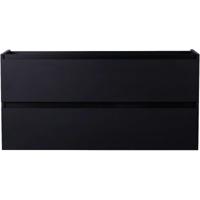 Wiesbaden Marmaris Badkamer Onderkast 120x45cm Mat Zwart met Laden - thumbnail