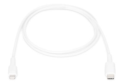 Digitus DB-600109-010-W USB-kabel USB 2.0 USB-C stekker 1.00 m Wit Afgeschermd (dubbel), Met USB, PVC-mantel