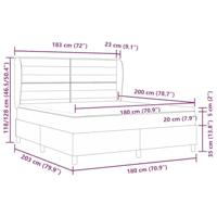 Boxspring bed met matras met hoofdeinde Crème 180 x 200 cm Stof - thumbnail