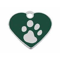 Naamplaatje voor halsband Imarc Heart Groen Zilver - thumbnail