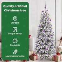 VidaXL Kunstkerstboom wit 180 cm pvc en plastic en staal en pe - thumbnail