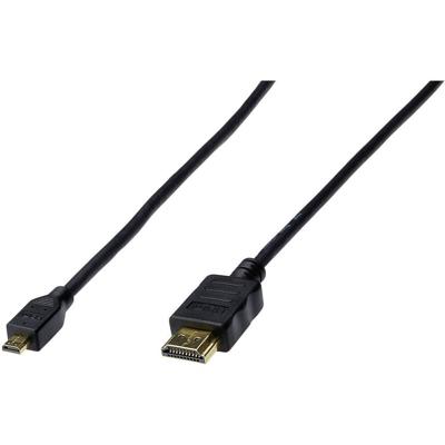 Digitus AK-330115-010-S HDMI-kabel HDMI Aansluitkabel HDMI-A-stekker, HDMI-micro-D-stekker 1.00 m Zwart Vergulde steekcontacten Digitus AK-330115-010-S HDMI-kabel HDMI Aansluitkabel HDMI-A-stekker, HDMI-micro-D-stekker 1.00 m Zwart Vergulde steekcontacten