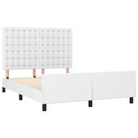 Bedframe met hoofdbord kunstleer wit 180x200 cm - thumbnail
