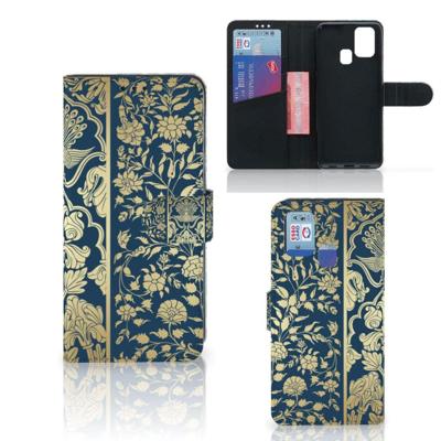 Samsung Galaxy M31 Hoesje Beige Flowers Samsung Galaxy M31 Hoesje Beige Flowers