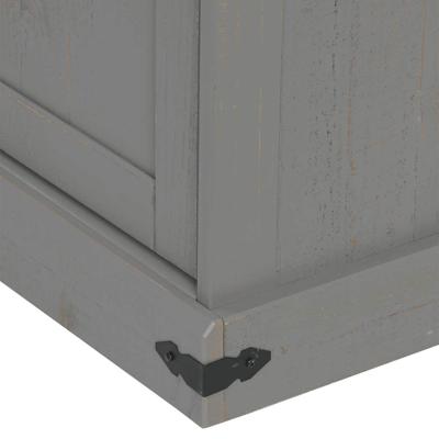 Tv-meubel HALDEN 2 schuifdeuren 150x40x60 cm massief hout grijs