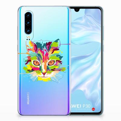 Huawei P30 Telefoonhoesje met Naam Cat Color Huawei P30 Telefoonhoesje met Naam Cat Color
