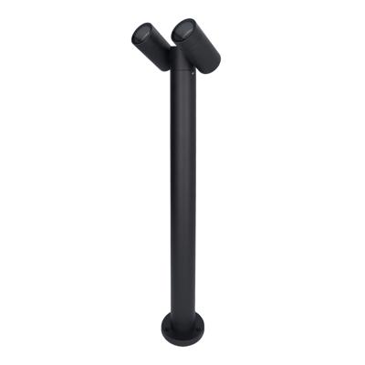 Aspen Dubbel LED sokkellamp - 60cm - Kantelbaar - IP65 waterdicht - 2x GU10 fitting - Padverlichting - Tuinspot - Zwart - Staande buitenlamp