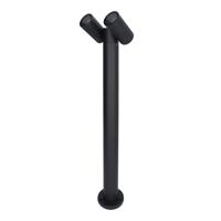 Aspen Dubbel LED sokkellamp - 60cm - Kantelbaar - IP65 waterdicht - 2x GU10 fitting - Padverlichting - Tuinspot - Zwart - Staande buitenlamp - thumbnail