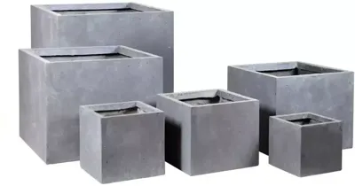 Mcollections Plantenbak Kubus - 65 x 65 x 53 cm - Clayfibre - Grijs