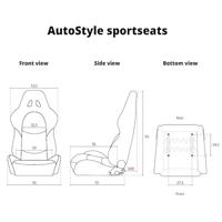 Sportstoel 'Eco' - Zwart - Linkerzijde verstelbare rugleuning - incl. sledes SS40ZL - thumbnail