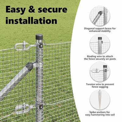 VidaXL Afrasteringspaal zilver 10 x 0,6 m (16 x 16 mm gaas) staal