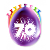 Party Ballonnen Hoera 70 jaar (8st) - thumbnail