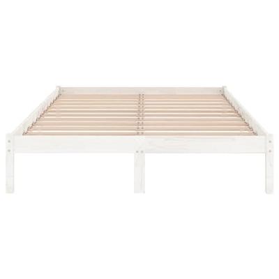 Bedframe massief grenenhout wit 160x200 cm
