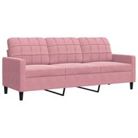 2-delige Loungeset met kussens en bolsters fluweel roze - thumbnail