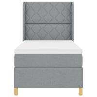 Boxspringbed met matras en LED stof lichtgrijs 100x200 cm - thumbnail