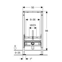 Geberit Duofix bidet element Kappa 98cm - thumbnail