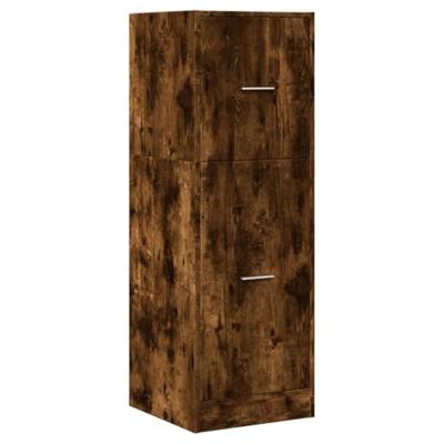Apothekerskast 40x41x118 cm bewerkt hout gerookt eikenkleurig