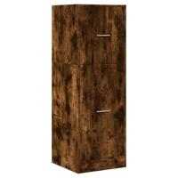 Apothekerskast 40x41x118 cm bewerkt hout gerookt eikenkleurig - thumbnail
