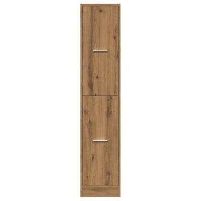 Apothekerskast 30x41x144,5 cm bewerkt hout artisanaal eiken - thumbnail