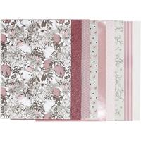 Creativ Company Design papierblok, afm 21x30 cm, 120+128 gr, beige, bruin, roze, wit, 24 vel/ 1 doos - thumbnail