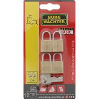 Burg Wächter 4er Set Quadro 222 15 SB Hangslot Gelijksluitend Messing Sleutelslot - thumbnail