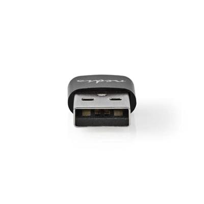 Nedis USB-A Adapter | USB 2.0 | USB-A Male | USB-C Female | 480 Mbps | Rond | Vernikkeld | Zwart | Doos - CCGB60920BK