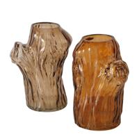 Boltze Home vaas bruin glas 11x9x14,7cm - thumbnail