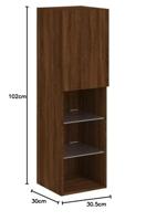 Tv-meubel met LED-verlichting 30,5x30x102 cm bruin eikenkleur - thumbnail