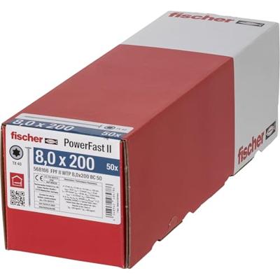 Fischer 568166 PowerFast II Riembouten 8 mm 200 mm Interne vertanding Staal Galvanisch verzinkt 50 stuk(s) Fischer 568166 PowerFast II Riembouten 8 mm 200 mm Interne vertanding Staal Galvanisch verzinkt 50 stuk(s)