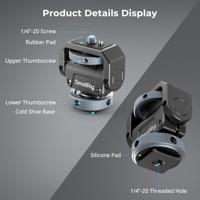 SMALLRIG Camera Monitor Mount Lite met Cold Shoe, 360° Draaibaar en 180° Kantelbaar. Houder voor Veldmonitor, LED, Flitser en Video-Opnameaccessoires. Maximale Belastbaarheid bij 90°: 3,2 kg - 3809B - thumbnail