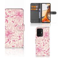 Xiaomi 11T | 11T Pro Hoesje Pink Flowers - thumbnail