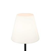 QAZQA Buiten vloerlamp zwart met witte kap 35 cm IP65 - Virginia - thumbnail