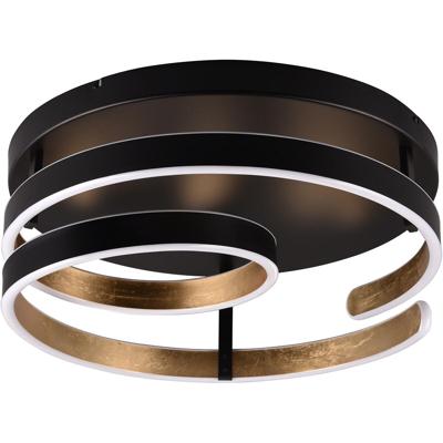 Dimbare LED Plafondlamp 58W - Warm Wit 3000K - Rond Zwart Goud Metaal