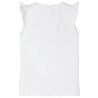 Kindershirt met mouwen met ruches 104 wit Kindershirt met mouwen met ruches 104 wit