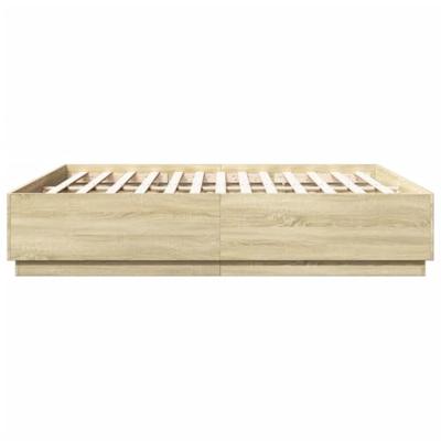 Bedframe met LED-verlichting sonoma eikenkleurig 180x200 cm