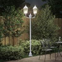 Tuin Lantaarnpaal Wit Aluminium en Glas - thumbnail