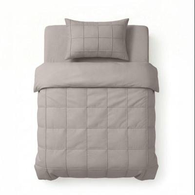 Sleeptime Check Pintuck Taupe/Grijs 140 x 200/220 cm